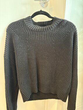 525 America Black Chunky Knit Sweater Size Medium